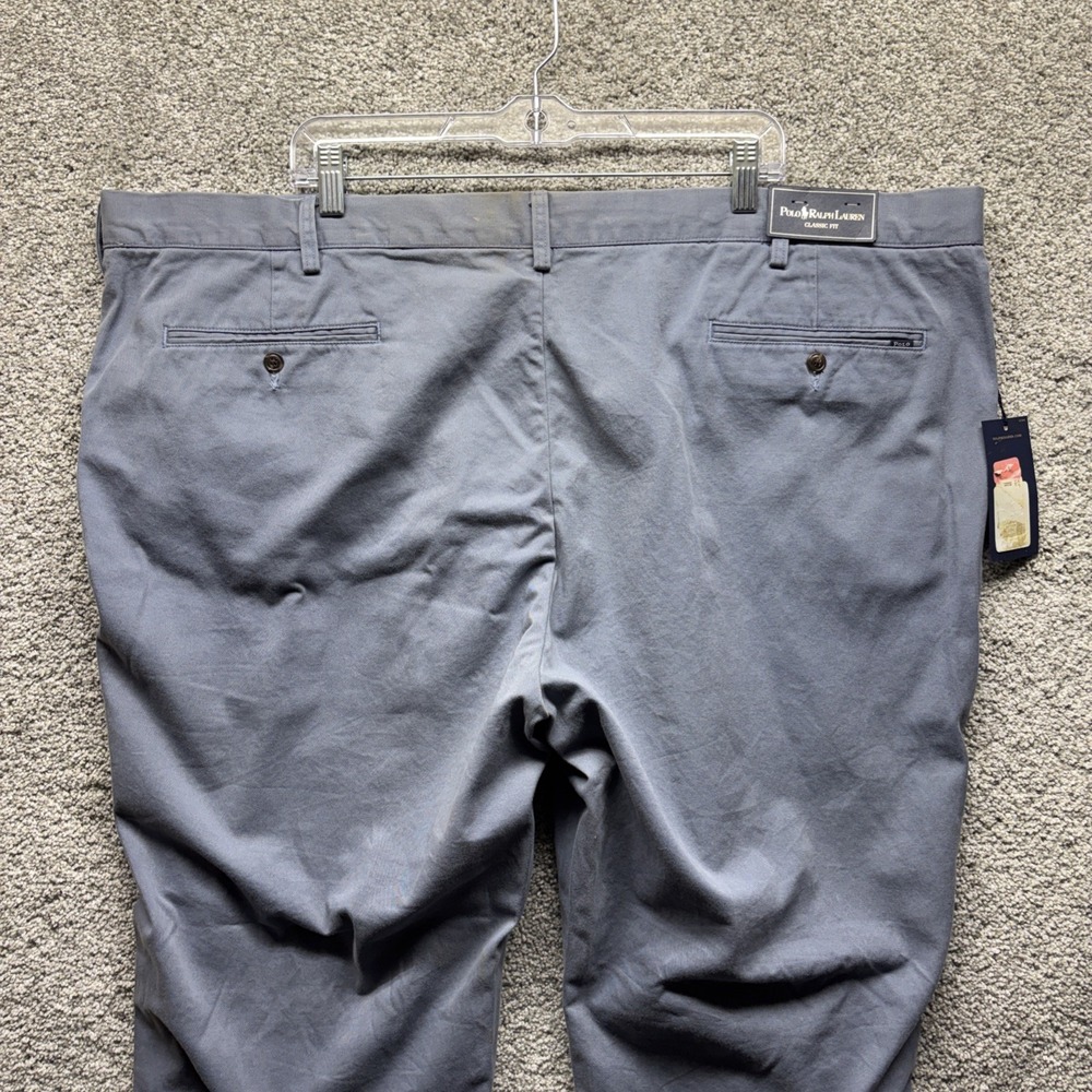 Vintage Polo Ralph Lauren Pants Mens 48Bx30 Blue Chino Classic Fit NWT *Read - Picture 12 of 15